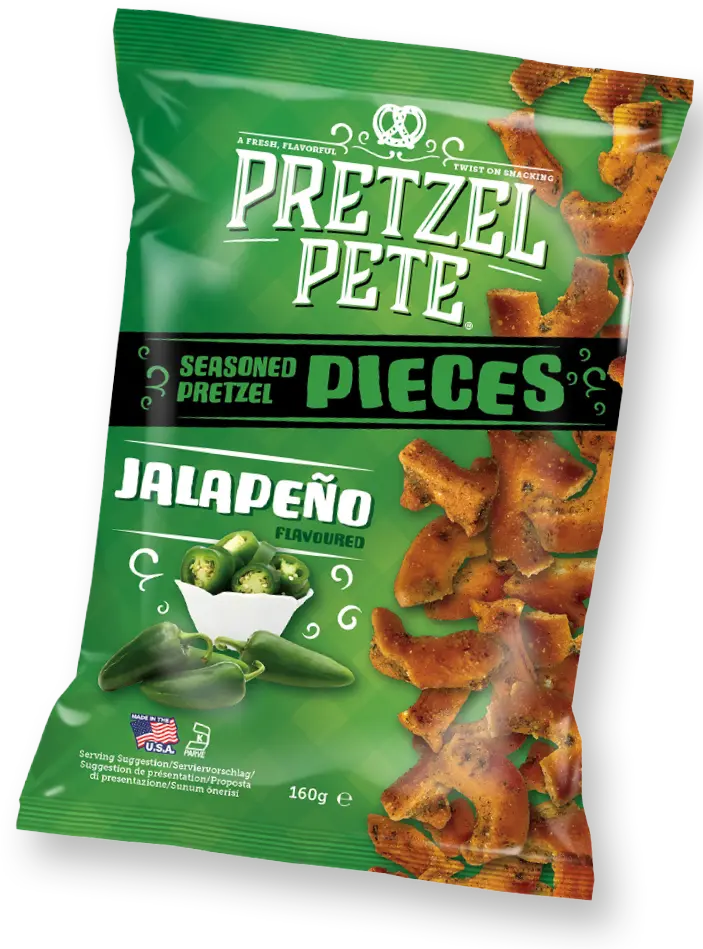 Pretzel Pete Pieces Jalapeño Verpackung.